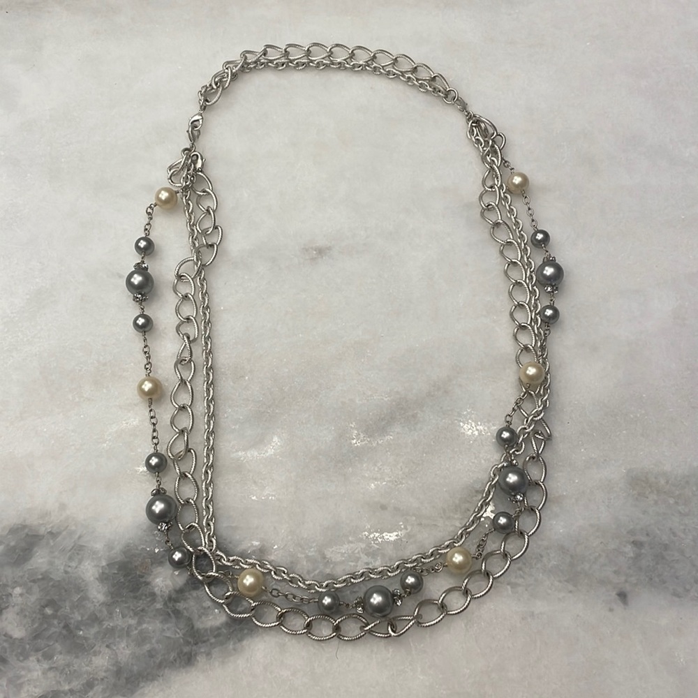 Stella & Dot Silver Layered Necklace